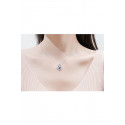 Thin necklace chain natural blue stone - Ref F064 - 02