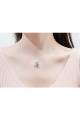 Thin necklace chain natural blue stone - Ref F064 - 02