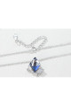 Thin necklace chain natural blue stone - Ref F064 - 03