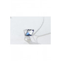 Thin necklace chain natural blue stone - Ref F064 - 04