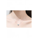Collier chaine pendentif cristal bleu - Ref F065 - 02