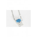 Collier chaine pendentif cristal bleu - Ref F065 - 03