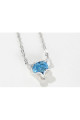 Collier chaine pendentif cristal bleu - Ref F065 - 03
