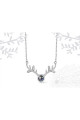 Deer horn fancy necklace black pearl - Ref F045 - 02