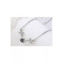 Collier corne de cerf avec perle noire - Ref F045 - 03
