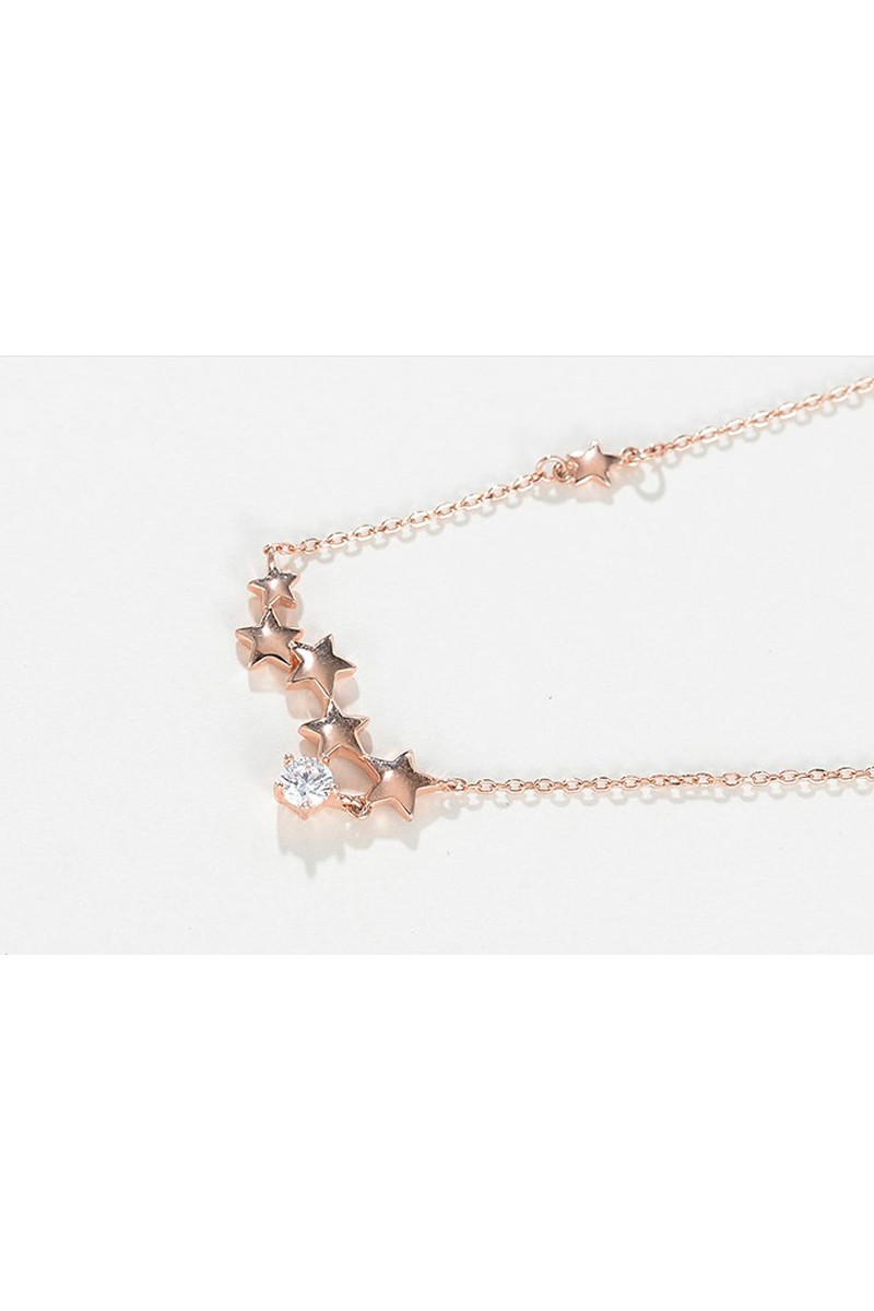 Chain golden star necklace and crystal - Ref F066 - 01