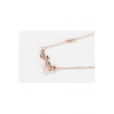 Collier femme étoiles dorées et strass