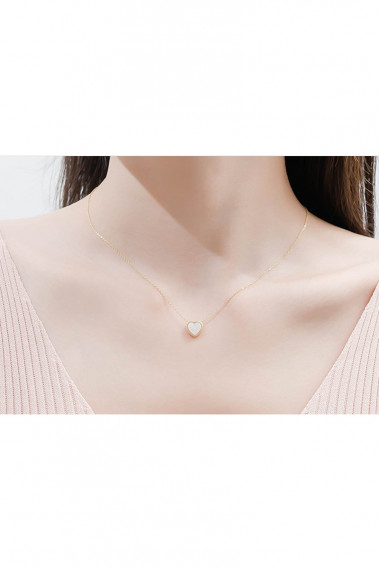 Fashion thin gold chain heart pendant - F067 #1