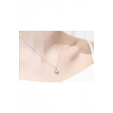 Silver chain love heart charm necklace - Ref F069 - 02