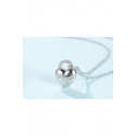 Silver chain love heart charm necklace - Ref F069 - 03