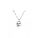 Silver chain love heart charm necklace - Ref F069 - 04