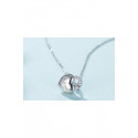 Silver chain love heart charm necklace - Ref F069 - 05