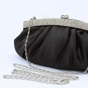 Black evening bag with shoulder strap - Ref SAC089 - 02