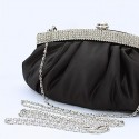 Jolie pochette noire soirée avec strass - Ref SAC089 - 02