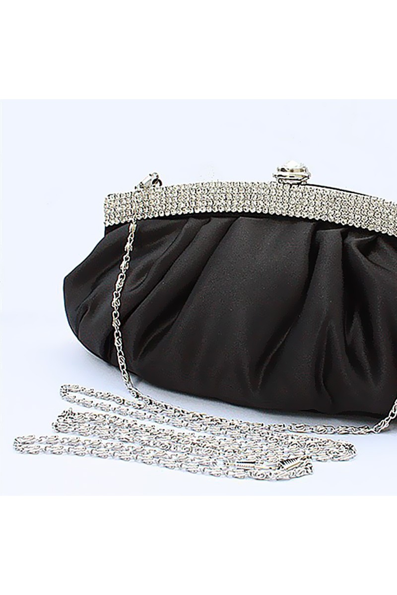 Black evening bag with shoulder strap - Ref SAC089 - 01 Black evening bag with shoulder strap - Ref SAC089 - 01