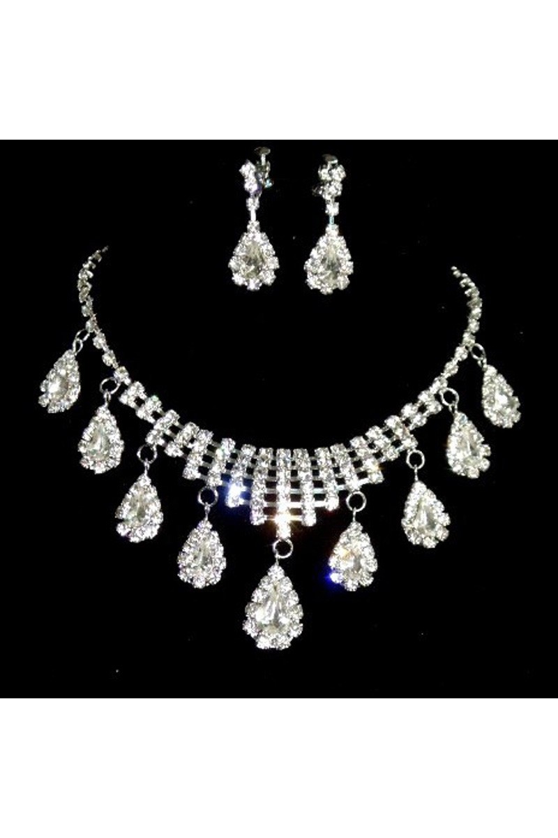 Sublime parure de mariage bijoux strass - Ref E057 - 01