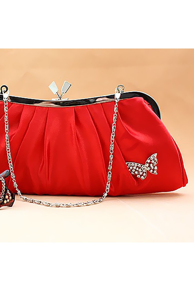 Jolie pochette soirée femme rouge - Ref SAC090 - 01