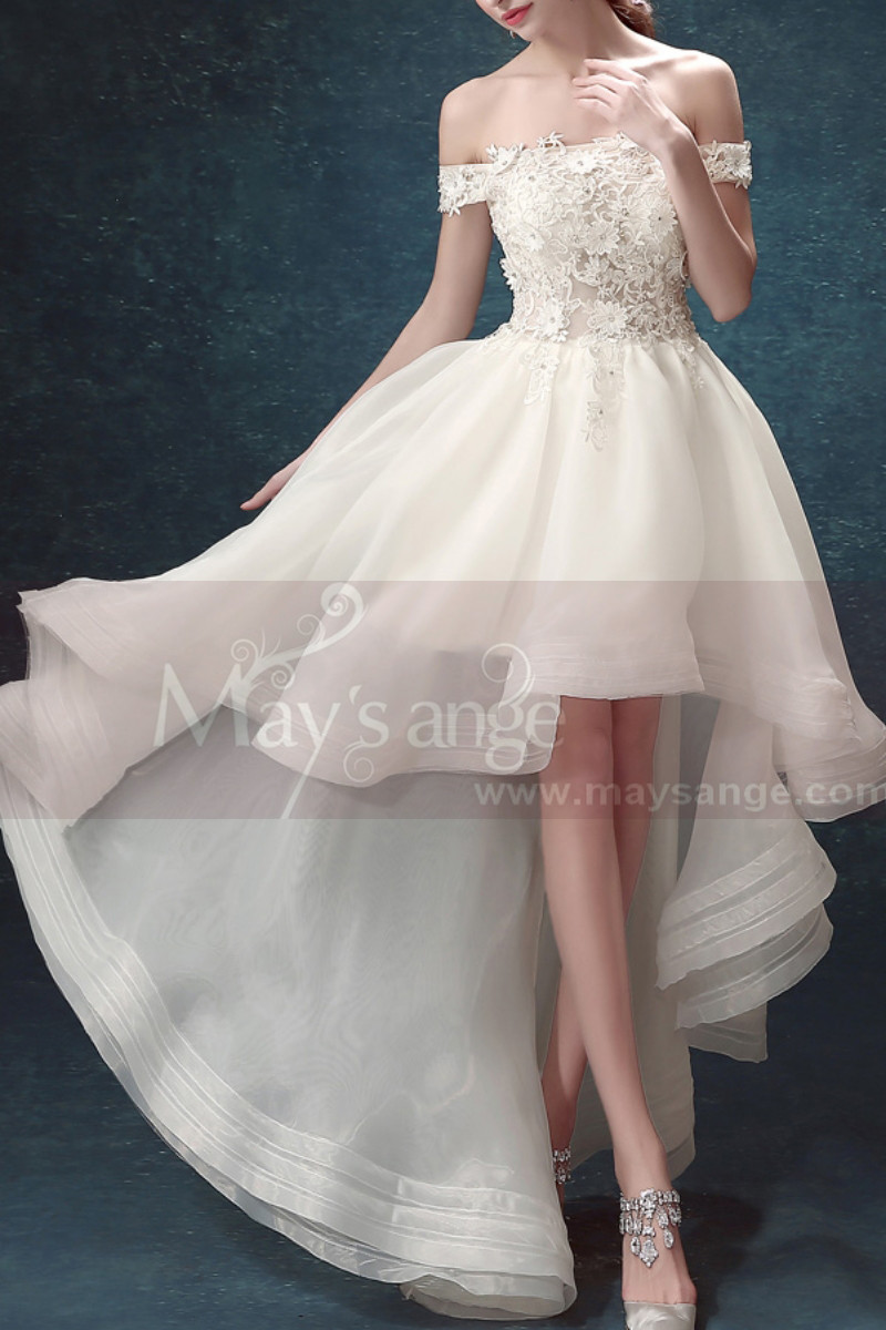 Shoulder Asymmetrical Tulle Prom Dress