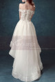 Ivory Embroidered Off-The-Shoulder Asymmetrical Tulle Prom Dress - Ref C1925 - 04