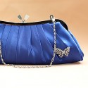 Royal blue satin clutch bags butterfly - Ref SAC093 - 02