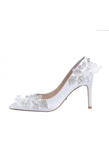 Pretty White Wedding Sandals With Heels - CH111 #1