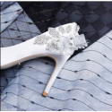 Pretty White Wedding Sandals With Heels - Ref CH111 - 04