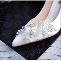 Pretty White Wedding Sandals With Heels - Ref CH111 - 05