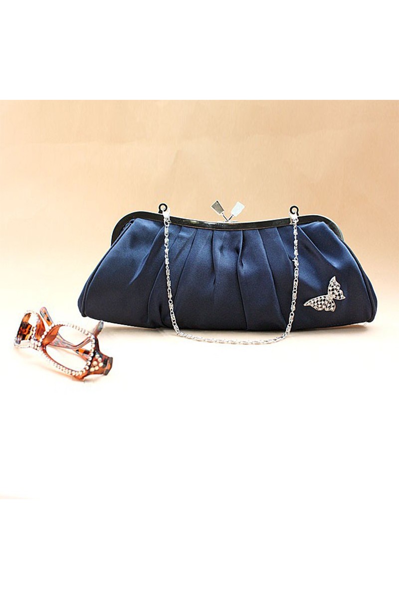 Elegant evening navy blue clutch bag - Ref SAC096 - 01
