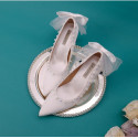 Gorgeous Wedding White Shoes With Pearls - Ref CH112 - 02