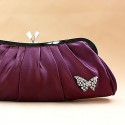 Violet evening clutch with butterfly - Ref SAC097 - 02