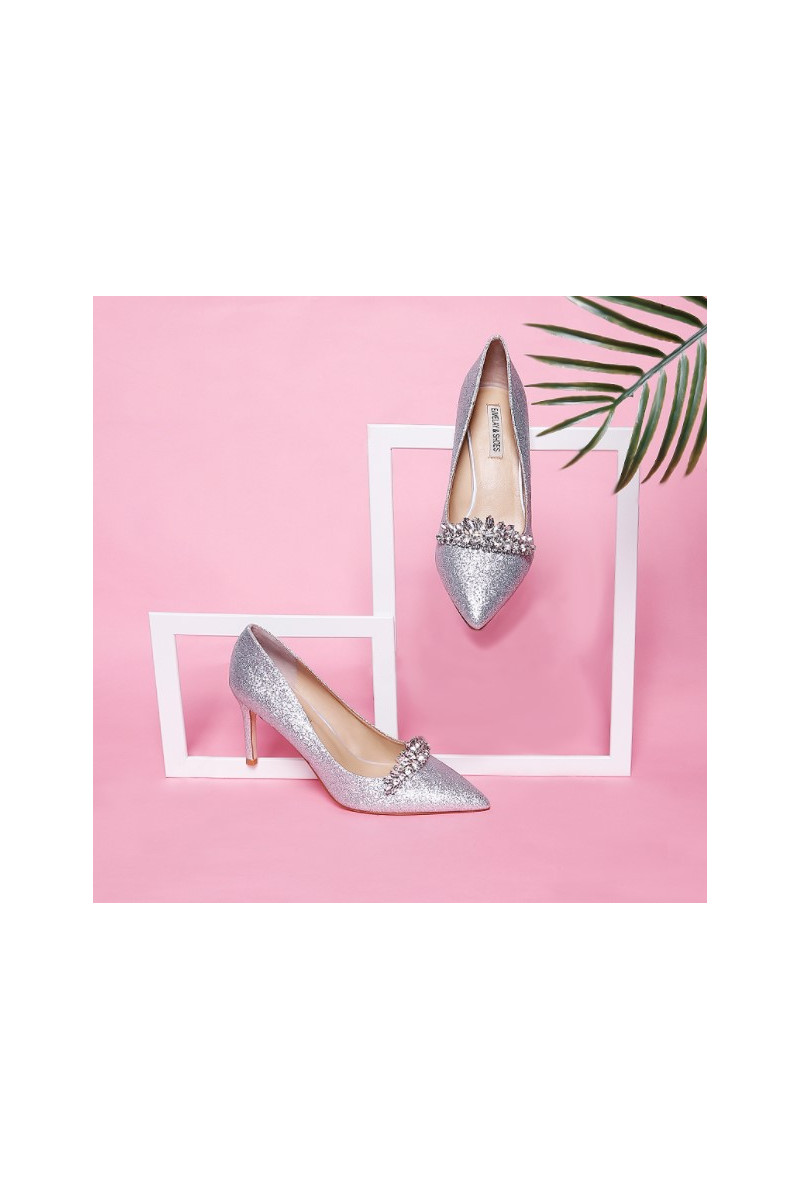 chaussure argenté femme