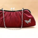 Butterfly cheap burgundy evening bag - Ref SAC098 - 02