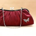 Pochette rouge bordeaux papillon - Ref SAC098 - 02