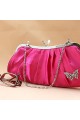 Satin pink evening clutch with chain - Ref SAC099 - 02