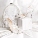 Pretty White Vintage Chic Bridal Shoes - Ref CH117 - 02