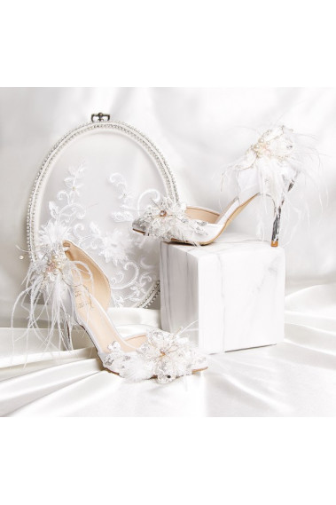 Pretty White Vintage Chic Bridal Shoes - CH117 #1