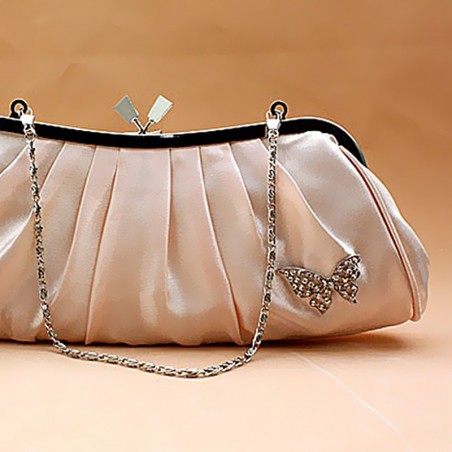 Pretty cream beige wedding day clutch