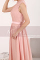 High Low Chiffon Cocktail Gown Pink Pleated Skirt - Ref C906 - 03
