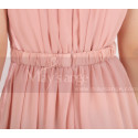 High Low Chiffon Cocktail Gown Pink Pleated Skirt - Ref C906 - 06