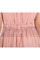 High Low Chiffon Cocktail Gown Pink Pleated Skirt - Ref C906 - 06