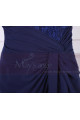 High Collar Navy Blue Short Lace Long Sleeve Evening Gowns - Ref C902 - 06