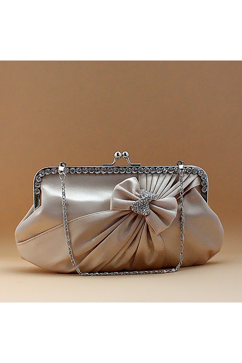 Pochette strass pour mariage gris - Ref SAC113 - 01 Pochette strass pour mariage gris - Ref SAC113 - 01