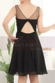 Cutout Back Little Sexy Short Chiffon Black Dress - Ref C904 - 02