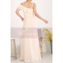 Elegant Party Gown Yellow Pale With Thin Strap And Ruffle Neckline - Ref L1955 - 02