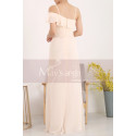 Elegant Party Gown Yellow Pale With Thin Strap And Ruffle Neckline - Ref L1955 - 03