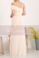 Elegant Party Gown Yellow Pale With Thin Strap And Ruffle Neckline - Ref L1955 - 03
