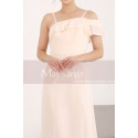 Elegant Party Gown Yellow Pale With Thin Strap And Ruffle Neckline - Ref L1955 - 04