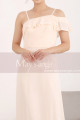 Elegant Party Gown Yellow Pale With Thin Strap And Ruffle Neckline - Ref L1955 - 04