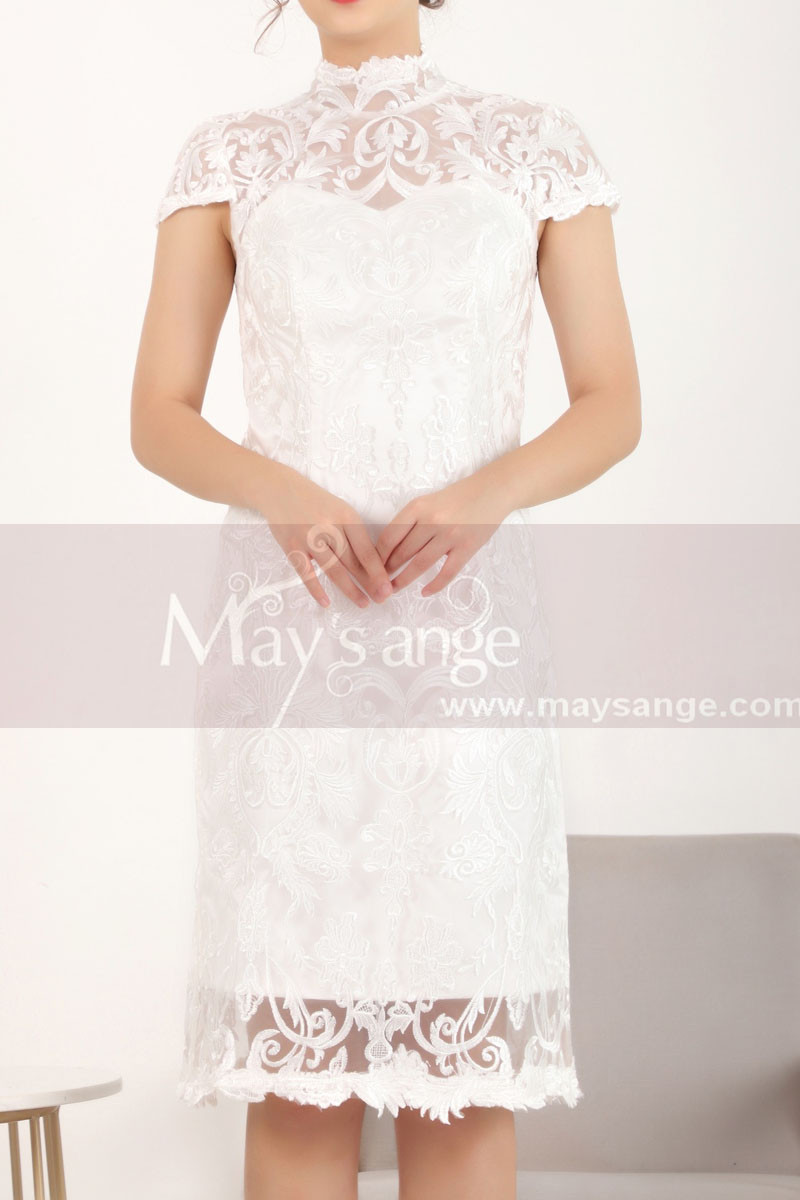 white short dress for civil wedding