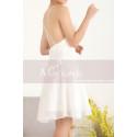 Crossed Back Chiffon White Sexy Short Cocktail Dresses - Ref C907 - 02